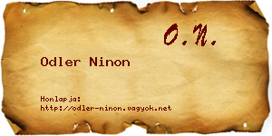 Odler Ninon névjegykártya
